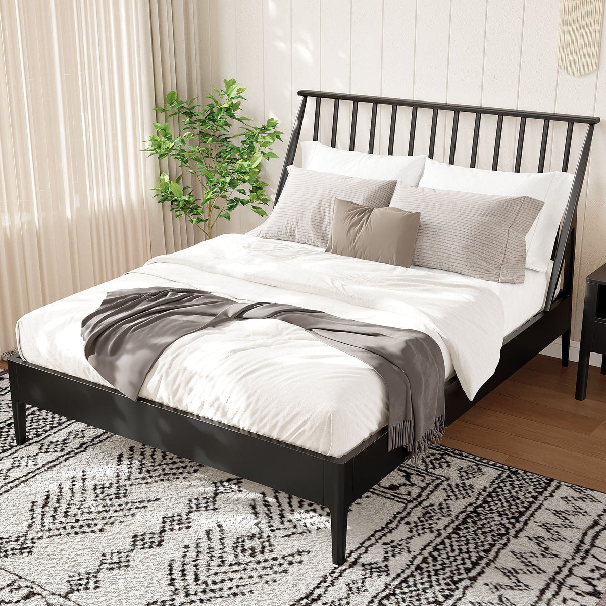 Bohemian Platform Bed With Tall Headboard, photo 28 of 28