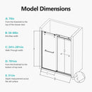 56-60 Inch Width by 76 Inch Height Frameless Double Sliding Soft-Close Shower Door by HouseOfZazla