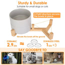 Ceramic Pet Bowls on Wooden Raised Stand by LJGDeals