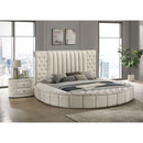 Santiago - Upholstered Round Storage Bed With Built In Charging Ports by HouseOfZazla