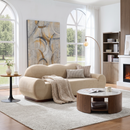 88 in. Round Arm Cloud Curved 3 Seater Modern Upholstered Chenille Sofa