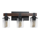 19" Rustic 3-Light Vanity Light, Industrial Bathroom Wall Sconce, Modern Farmhouse Lighting Fixture (No Bulbs)