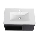 Wall Mounted Floating Bathroom Vanity With Open Shelf & Soft Close Door