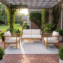 Outdoor Acacia Wood 3-Piece Furniture Set
