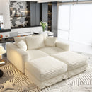 Deep Seat Convertible Sofa With Soft Pillows And Ottomans by HouseOfZazla