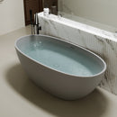 63" Freestanding Bathtub Resin Stone Soaking Bathtub