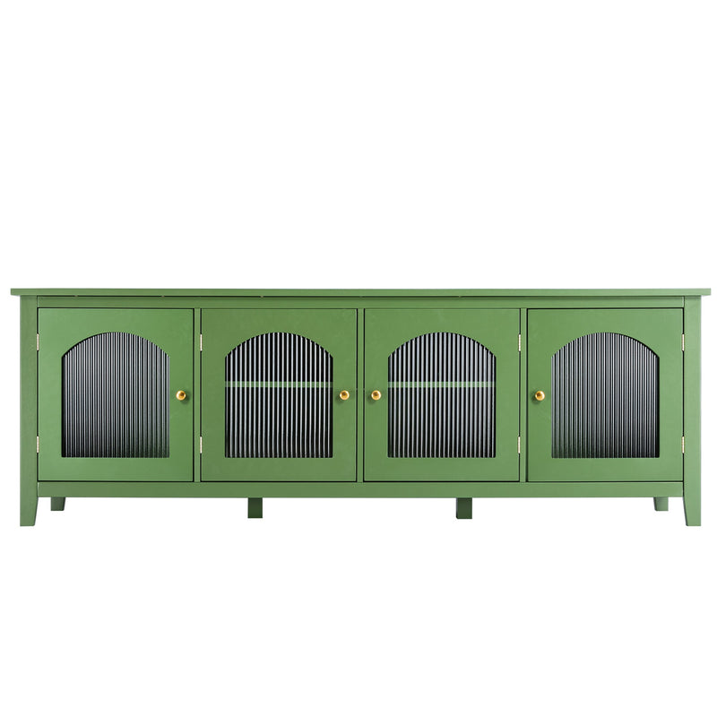 71-inch stylish TV cabinet TV frame TV stand solid wood frame, Changhong glass door, antique green, can be placed in the children's room, bedroom living room wherever you need