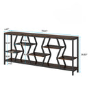 Tribesigns - Extra Long Narrow Sofa Console Table With 4 Tier Storage Shelves - Rustic Brown by HouseOfZazla
