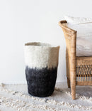 Eclipse Black & White Wool Floor Vase