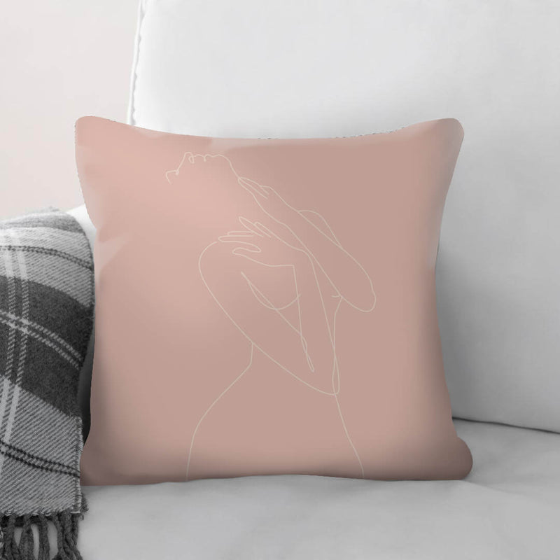 Female Line Art B Cushion