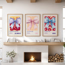 Girly Bow Wall Art Trio. Preppy Pastel Fashion Quotes Posters by Wall Art Set