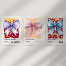 Girly Bow Wall Art Trio. Preppy Pastel Fashion Quotes Posters by Wall Art Set