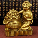 GobekUsa Brass Copper Monkey Cornucopia: Lucky Wealth Feng Shui Home Decoration