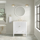 James Martin Myrrin 30" Single Bathroom Vanity, Bright White