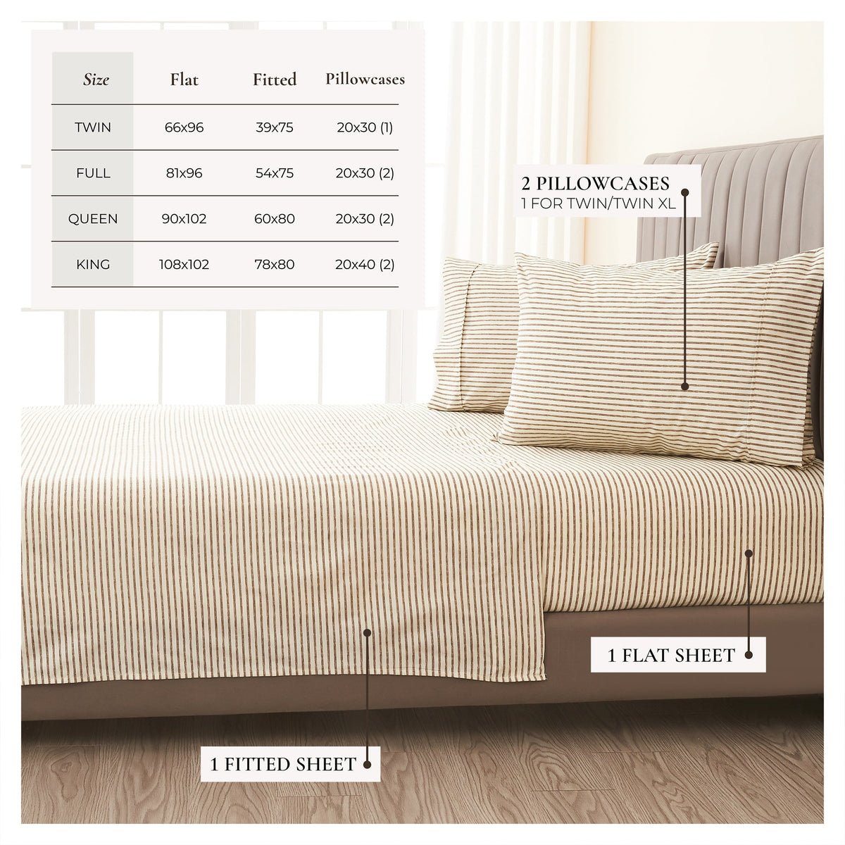 Striped Sheet Set - Evette Collection, photo 26 of 40