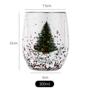 Festive christmas tree double wall glass mug kitchen decor by Decorbites