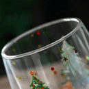 Festive christmas tree double wall glass mug kitchen decor by Decorbites