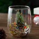 Festive christmas tree double wall glass mug kitchen decor by Decorbites