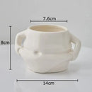 Festive white santa claus ceramic mug set dining room soup bowl by Decorbites