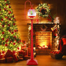 68 Inch Festive Musical Christmas Street Lamp Post with Snow Globe Lantern-Red by LJGDeals