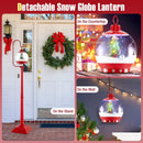 68 Inch Festive Musical Christmas Street Lamp Post with Snow Globe Lantern-Red by LJGDeals