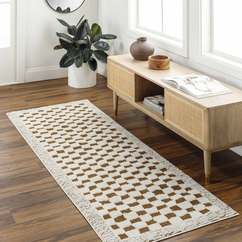 Leryn Brown&White Checkered Rug