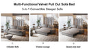 70.1" Queen Pull Out Sofa Bed, 3-in-1 Convertible Sleeper Sofa with 2 Soft Pillows,Multi-Functional Velvet Loveseat Bed,Grey