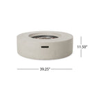 Modern Lightweight Concrete Outdoor Circular Fire Pit 50,000 BTU by HouseOfZazla