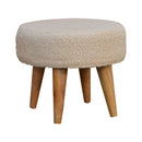 Petite Footstool - Cream / Brown by Unique Piece Furniture