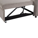 55.9" Convertible Sofa Bed Loveseat Sofa with Three USB Ports, Two Side Pockets, Two Cup Holders and 360Swivel Phone Holder for Living Room, Light Grey