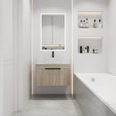30" Modern Design Float Bathroom Vanity With Ceramic Basin Set, Wall Mounted White Oak Vanity With Soft Close Door, KD-PackingD-Packing Pieces