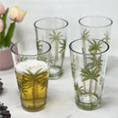 Palm Tree Design Acrylic Hi Ball Glasses Plastic, Bpa Free (Set of 4), 20Oz - Clear by HouseOfZazla