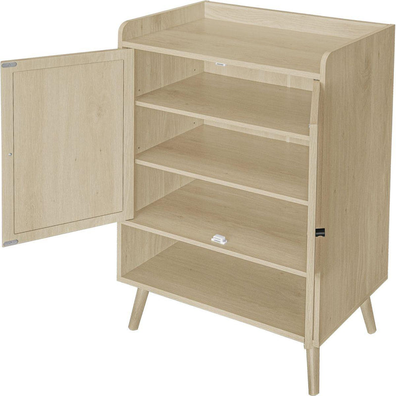 2 Door Shoe Rack, Freestanding Modern Shoe Storage Cabinet, for Entryway