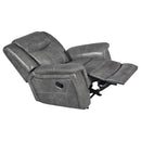 Encino - Upholstered Padded Arm Glider Recliner - Gray by HouseOfZazla