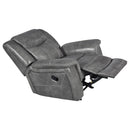 Encino - Upholstered Padded Arm Glider Recliner - Gray by HouseOfZazla