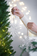 Set of 6 Iron Snowflake Hanger Christmas Tree Ornaments