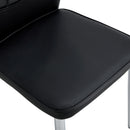 6 black dining chairs. Modern chairs from the Middle Ages. Made of PU material cushion and silver metal legs. Suitable for restaurants and living rooms