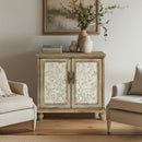 Driscoll - 2 Door Cabinet With Floral Design - Reclaimed Natural by HouseOfZazla