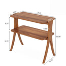Narrow 2 Tier Side Slim Accent Table For Living Bedroom Or Entryway, Space Saving Furniture With Storage Shelf - Walnut by HouseOfZazla