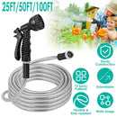 Stainless Steel Garden Hose with 7-Pattern Nozzle
