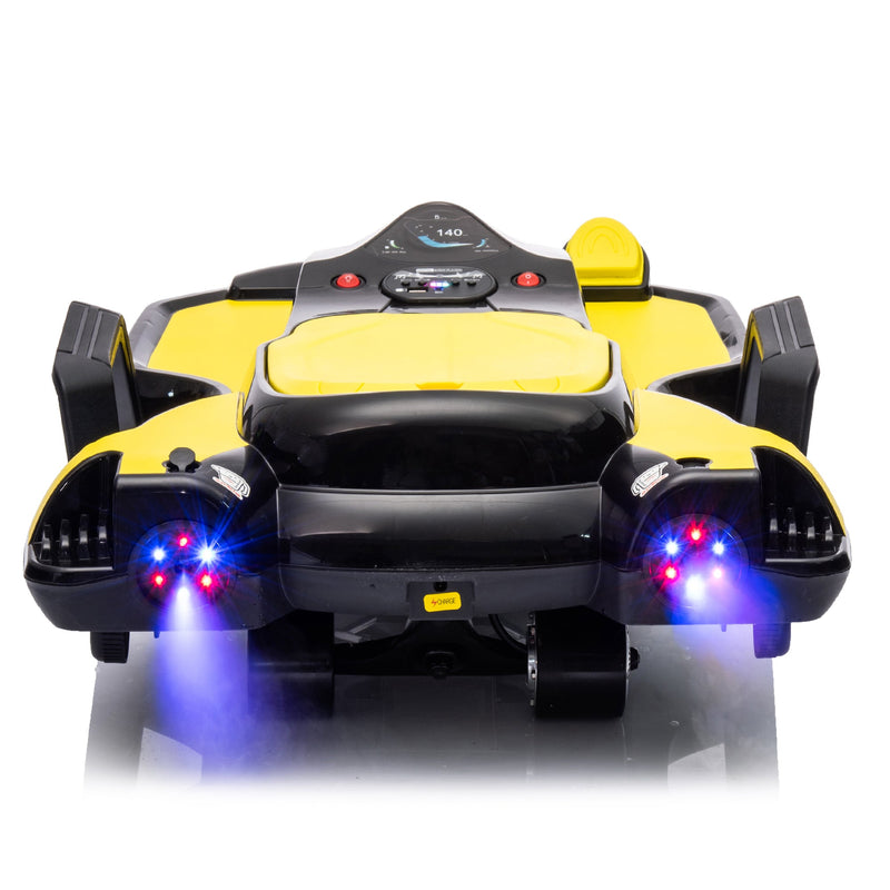 24V Kids Ride On Electric scooter w/ helmet knee pads,24v ride on toy for kids,Spray function,2WD 400w wheel-hub motor,5.59-6.84MPH,Gravity Steering,Use for 1-2 hours,Exercise your child age 6+.