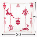Christmas Throw Pillow With Embroidered Reindeer And Snowflakes - White by Unique Piece Furniture