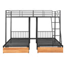 Triple Bunk Bed With Drawers And Guardrails by HouseOfZazla