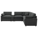 Hollander - 6 Piece Modular Power Reclining Sectional - Dark Gray by HouseOfZazla