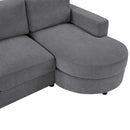 Modern L-Shaped Sectional Sofa With Curved Chaise, USB Ports, And Side Storage Pockets by HouseOfZazla