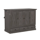 Solid Pine Murphy Bed Chest Cube Cabinet Bed With Charging Station And Large Storage Drawer For Home Office Or Small Room by Unique Piece Furniture