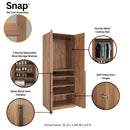 Lee - Free Standing Wardrobe Closet With Adjustable Shoe Shelves by HouseOfZazla