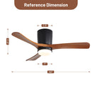 Ceiling Fan With Light, Dimmable 3 Color LED, 1 / 4 / 8H Timer, Silent For Bedroom - Matte Black by Unique Piece Furniture