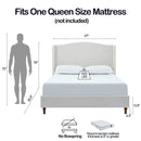Hannah - Upholstered Wingback Bed Size / Tall Headboard Upholstered King Bed / Premium Textured Look / Minimalist Designs / No Box Spring Needed by Unique Piece Furniture