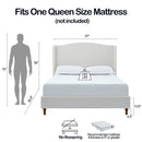 Hannah - Upholstered Wingback Bed Size / Tall Headboard Upholstered King Bed / Premium Textured Look / Minimalist Designs / No Box Spring Needed by HouseOfZazla